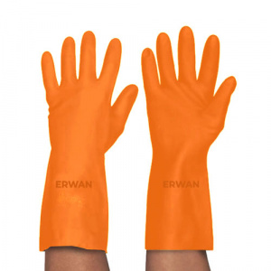 ERWAN™ Chemical Resistant Gloves Latex Neoprene, Orange, ELN2